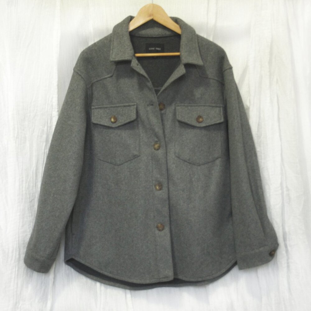 Love Tree Fleece Shacket Jacket